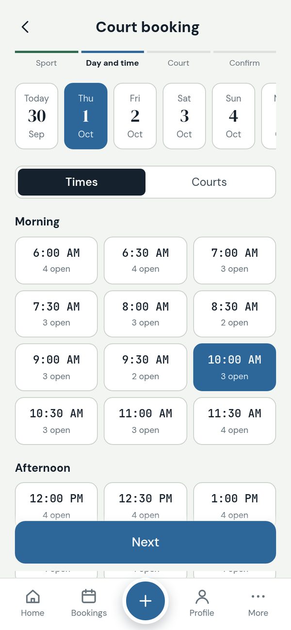 Pick a day and time
